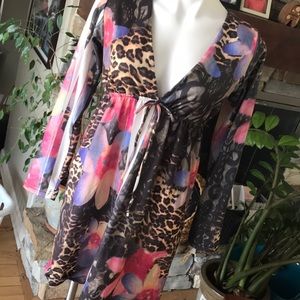 Mix pattern dress NWOT